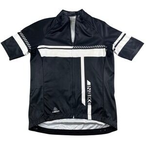 INBIKE Mens XL Cycling Jersey Short Sleeve Bicycle T-Shirt Top Black Full Zip